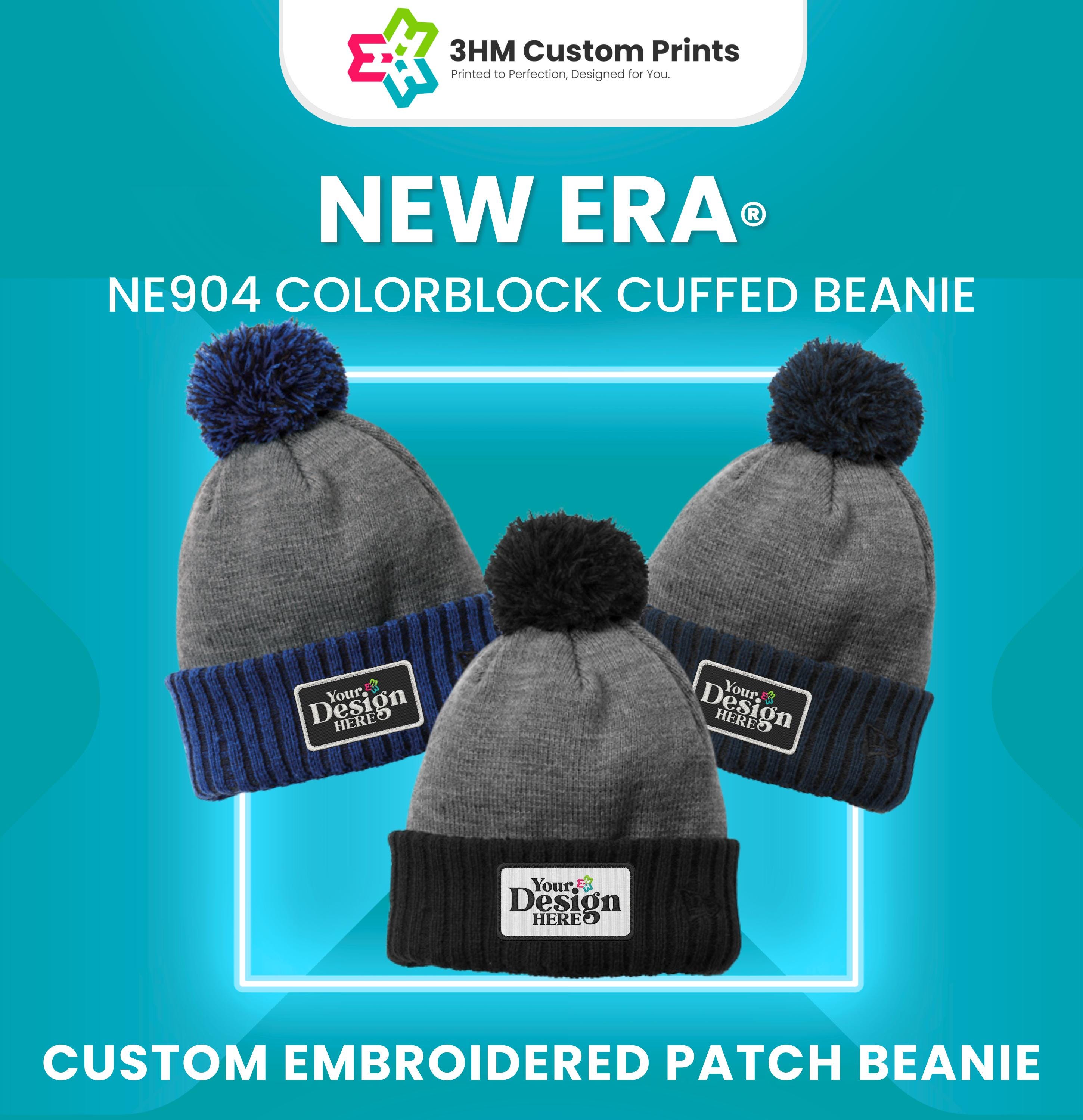 Unisex Acrylic Knit Cuffed Pom Beanie Hat with Patch Sportsman Unisex 12 main image 3