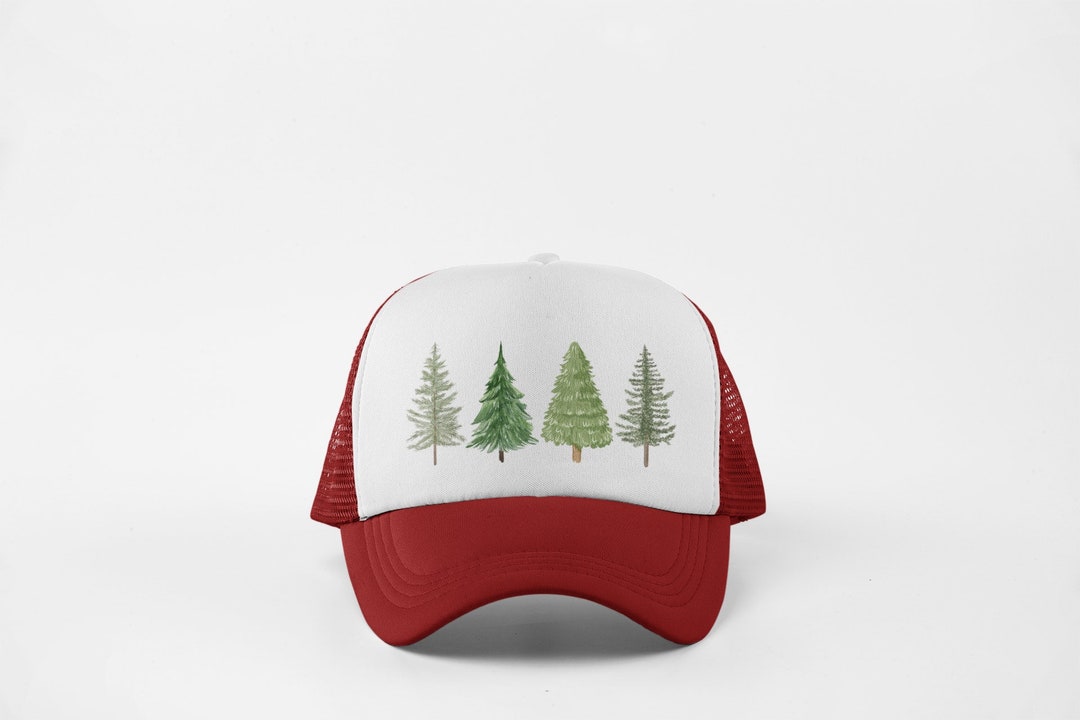 Christmas Trucker Hat, Holiday Trucker Cap, Christmas Tree Trucker Cap