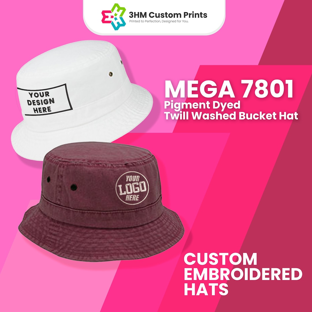 Custom Logo Embroidered Bucket Hat Wholesale, Personalized