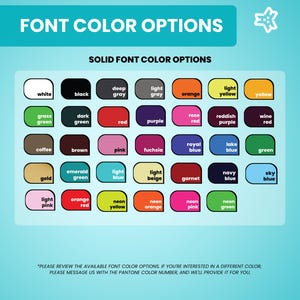 K&ouml;nnte beinhalten: Eine Tabelle mit einer Vielzahl von Optionen f&uuml;r feste Schriftfarben f&uuml;r ein Designprojekt. Die Farben sind in Reihen und Spalten angeordnet, wobei jede Farbe durch ein kleines Quadrat dargestellt wird. Die Farben umfassen Wei&szlig;, Schwarz, Dunkelgrau, Hellgrau, Orange, Hellgelb, Gelb, Grasgr&uuml;n, Dunkelgr&uuml;n, Rot, Lila, Rosenrot, R&ouml;tliches Lila, Weinrot, Kaffee, Braun, Rosa, Fuchsia, K&ouml;nigsblau, Seegr&uuml;n, Gr&uuml;n, Gold, Smaragdgr&uuml;n, Hellblau, Hellbeige, Granat, Marineblau, Himmelblau, Hellrosa, Orange Rot, Neon Gelb, Neon Orange, Neon Rosa und Neon Gr&uuml;n.