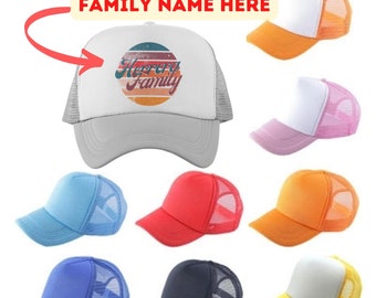 Customized Family Reunion Trucker Hat, Personalized Trucker Cap, Custom Family Vacation Trucker Cap, Custom Foam Trucker Hat, Adult Hats