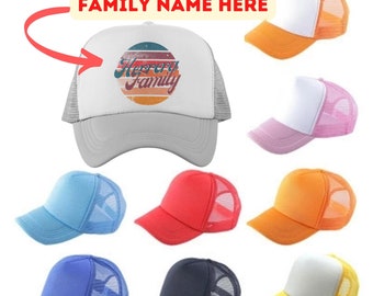 Casquette trucker personnalisée pour réunion de famille, Casquette trucker personnalisée, Casquette trucker personnalisée pour vacances en famille, Casquette trucker en mousse personnalisée, Chapeaux pour adultes