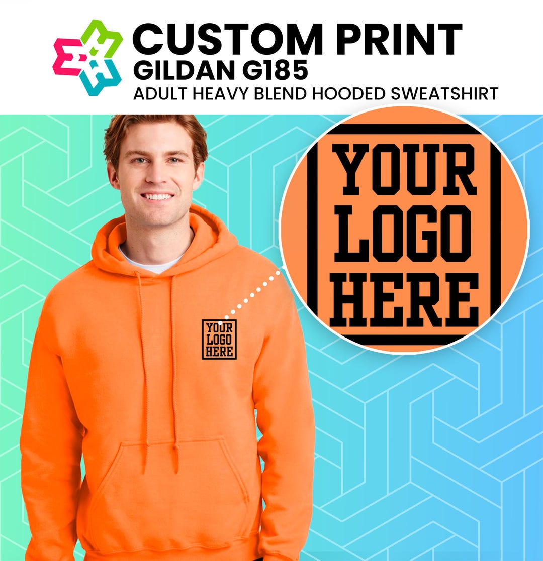 Custom Logo Design Front and Back Sweatshirt, Custom Text Hoodie ...