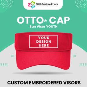 Custom Embroidered Youth Visor Hat, Youth Sun Visor Cap with a Personalized Touch, Unisex Kids Tennis Hat
