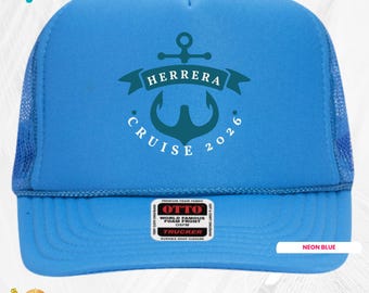 Custom Cruise Trucker Hat 2026, Family Vacation Anchor Hat, Personalized Cruise Squad Hat, Matching Group Cruise Party Hats