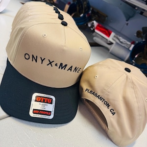 Custom 5 Panel Structured Hat, Personalized Embroidered Logo Text Front ...