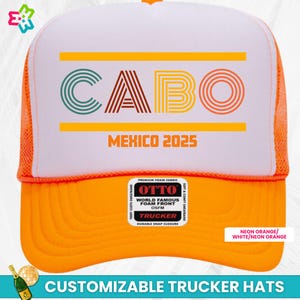 Cabo Mexico Custom Trucker Hats, Personalized Family Vacation Hats, Birthday Beach Reunion Hats, Customized Bachelor Party Name Trucker Hats