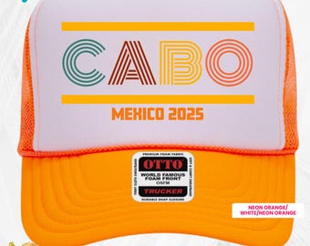 Cabo Mexico Custom Trucker Hats, Personalized Family Vacation Hats, Birthday Beach Reunion Hats, Customized Bachelor Party Name Trucker Hats