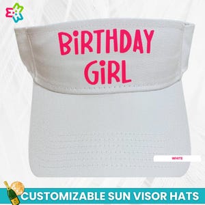 Personalized Tennis and Golf Visor for Girls' Trip and Birthdays, Custom Glitter Sun Visor Cap for Birthday and Bachelorette Parties
