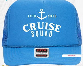 Cruise Squad Trucker Hats – Custom Anchor Family Vacation Hats, Matching Cruise Group Hats, Nautical Party Caps