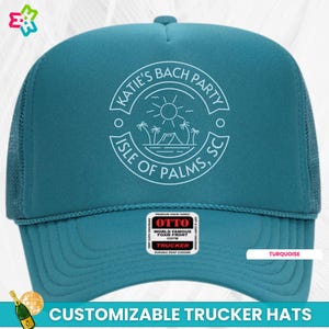 Beach Bachelorette Custom Trucker Hats, Personalized Team Bride Hats, Bachelorette Party Hats, Bridesmaid Proposal, Bridal Shower Party Gift