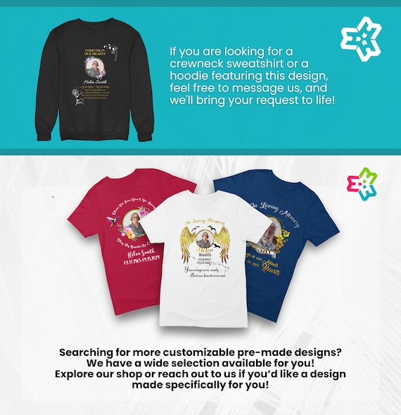 Custom Photo Memorial T-shirt in Loving Memory Funeral Family