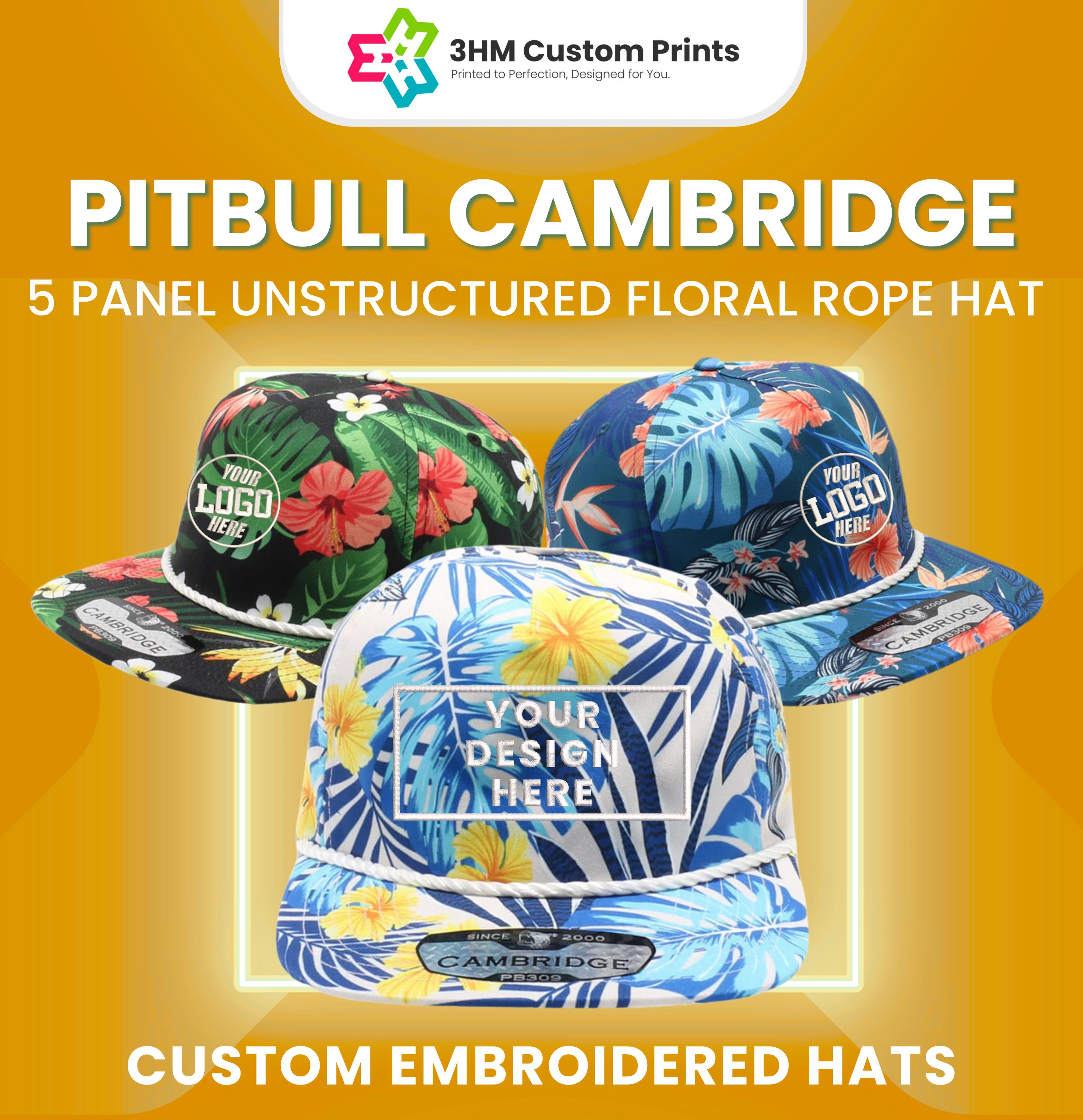 Custom Floral Snapback Hat, Embroidered Rope Cap, Tropical 5 