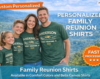 Family Reunion Shirts, Personalized Mountain T-Shirt, Custom Camping Trip Tee