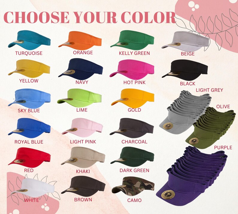 Custom Visor Hat Personalized Sun Visor Cap Custom Business Etsy