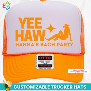 Customized Bachelorette Trucker Hat, Personalized Bach Trucker Cap, Custom Name Trucker Hat, Vintage Cowgirl Theme Trucker Hat