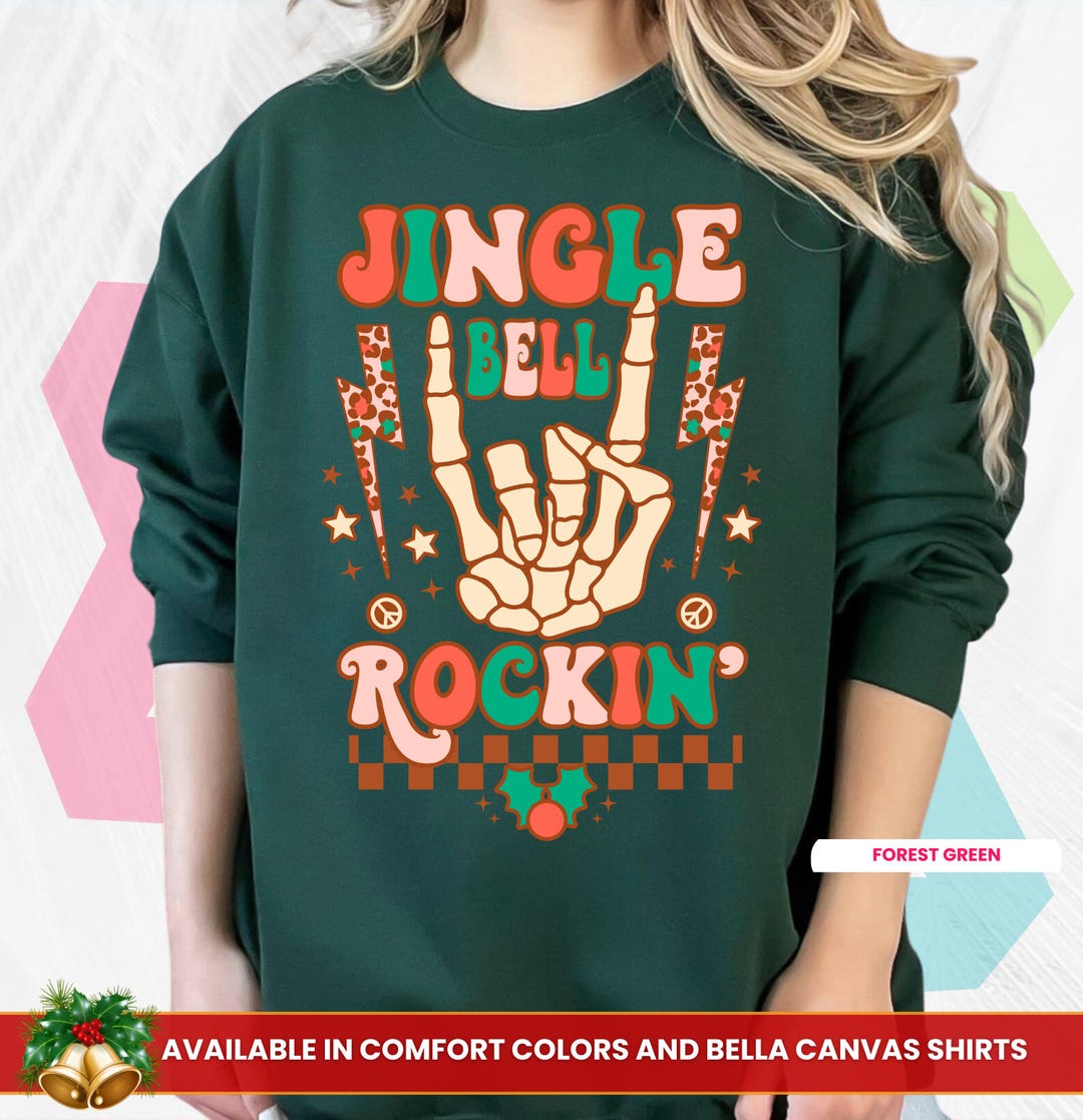 Bell Rock Rock N Roll Christmas Jumper Jingle Bell Rock Retro