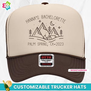 Camp Bachelorette Hats, Custom Bride Babe Trucker Hats, Getting Hitched Getting Lit Camp Bachelorette Party Hats, Camping Cabin Bachelorette
