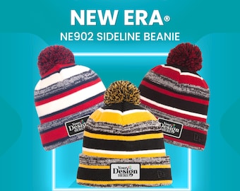 Custom New Era Beanie, Embroidered Patch Logo, Custom Winter Hats