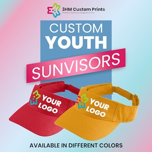 Custom Youth Visor Hat, Personalized Kids Sun visor Cap, Custom Text Design Unisex Youth Visor Hat, Unisex Kids Tennis Hat, Put Text or Logo