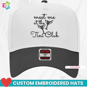 Tini Club Hat for Girls Weekend Trip, Custom Embroidered Bachelorette Cap, Embroidered OTTO® Cap for Girls Weekend Trip