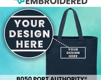 Embroidered Ideal Twill Convention Tote, Add Your Text or Design, Custom Logo