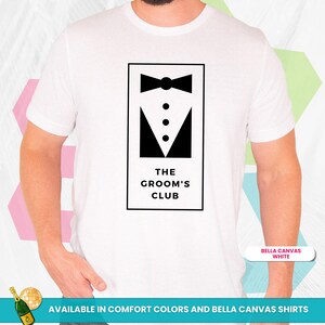 Tuxedo Silhouette Grooms Club Bachelor Party Tees, Matching Groomsmen T-Shirts, Perfect for Bachelor Parties!