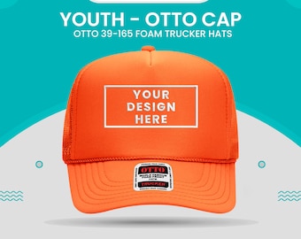 Custom Embroidered Youth Trucker Hat for Sports Teams - Personalized Kids Cap with 1-sided Embroidery - Bulk Customized Kids Hats