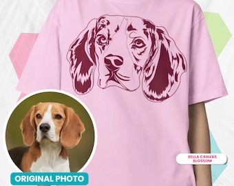 Personalized Pet Portrait Vector T-Shirt | Unique Custom Animal Artwork Tee for Pet Lovers | Great Gift Idea for Dog and Cat Owners