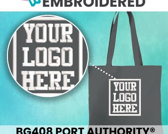 Embroidered Document Tote, Add Your Text or Design, Custom Logo