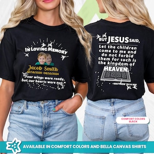 Personalized Child Memorial Shirt Front and Back, Custom Memorial Tees, Customized In Loving Memory Shirt Front and Back with Child Picture