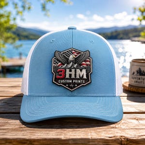 Bulk Custom Full Color Logo Hat, Richardson UV Printed Patch Trucker Hat, Embossed 3D Print Business Company Merch, Baseball, School Spirit