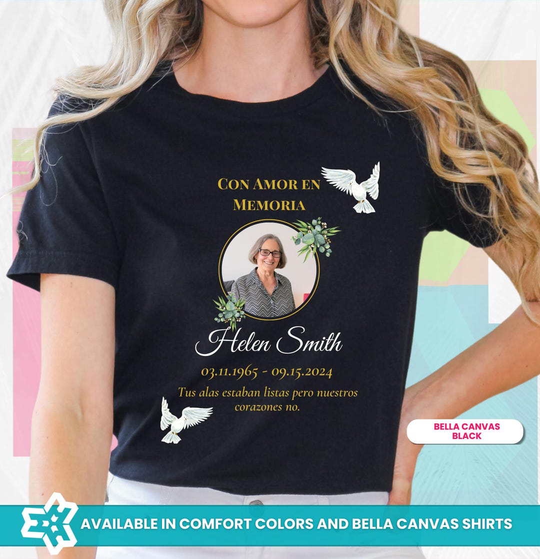 Customized Spanish Funeral T-shirt, Personalized Memorial T-shirt, Memorial  Shirt, Memorial Tees, Family Memorial Shirts, Rest in Peace Tee