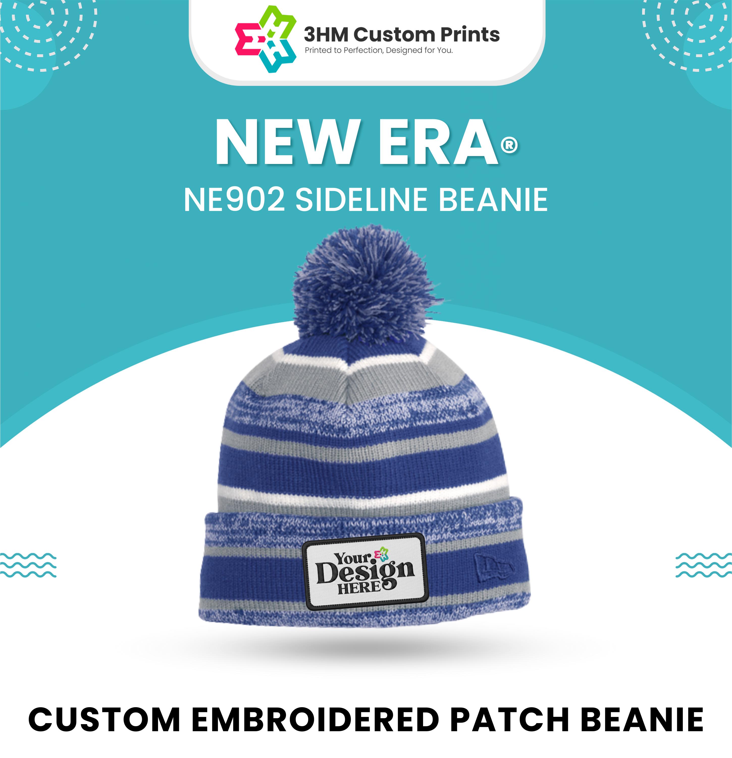 Custom New Era Beanie, Embroidered Patch Logo, Custom Winter Hats