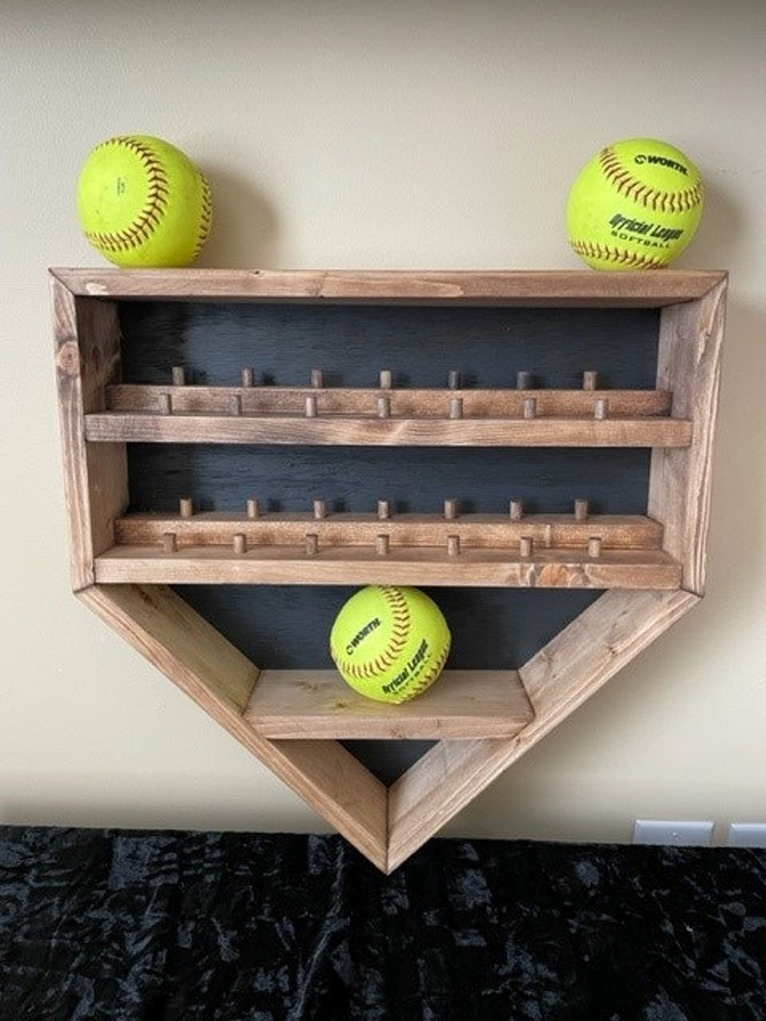 Softball Ring Holder Sports Ring Display Softball Ring Etsy