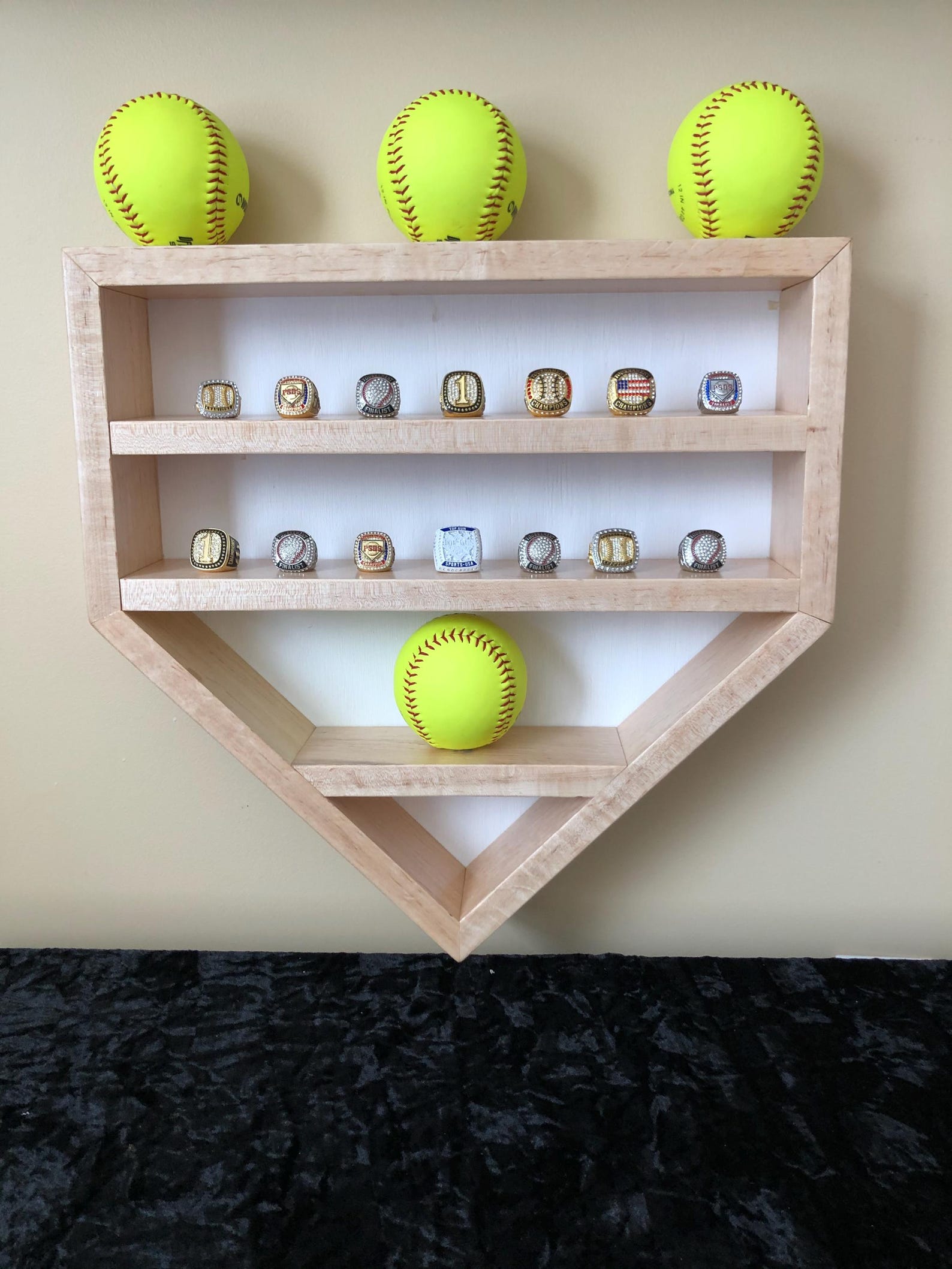 Display Racks For Softball Rings Softball Ring Holder, Sports Ring Display, Softball Ring Holder Home ...