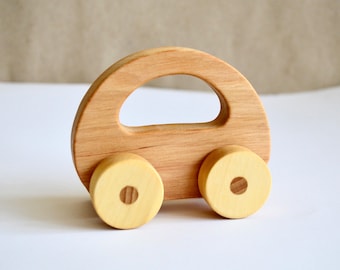 Natural wooden toy car Waldorf toddler toy