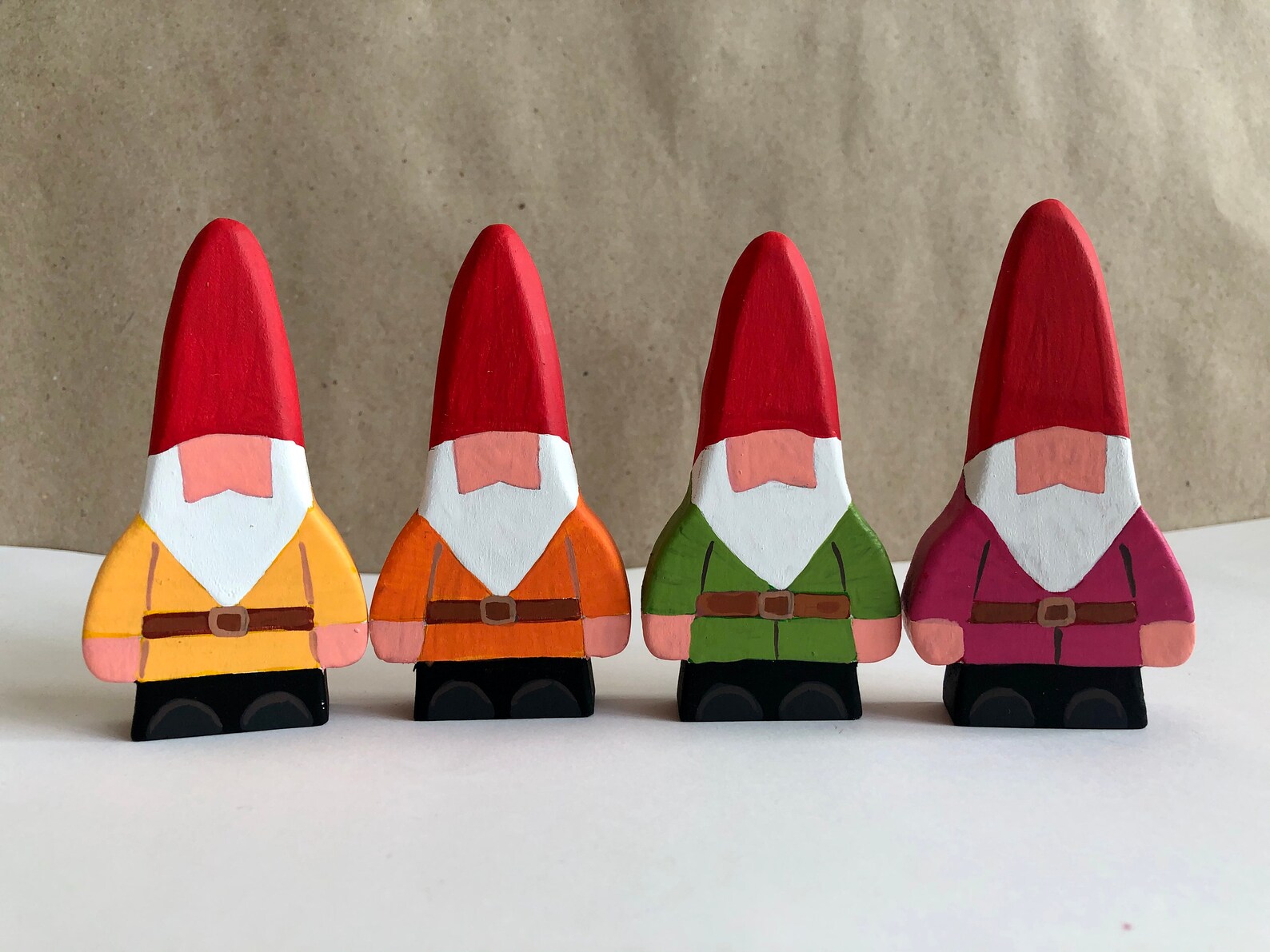 Wooden Painted Set of Gnomes Waldorf and Montessori Inspired Preschool ...