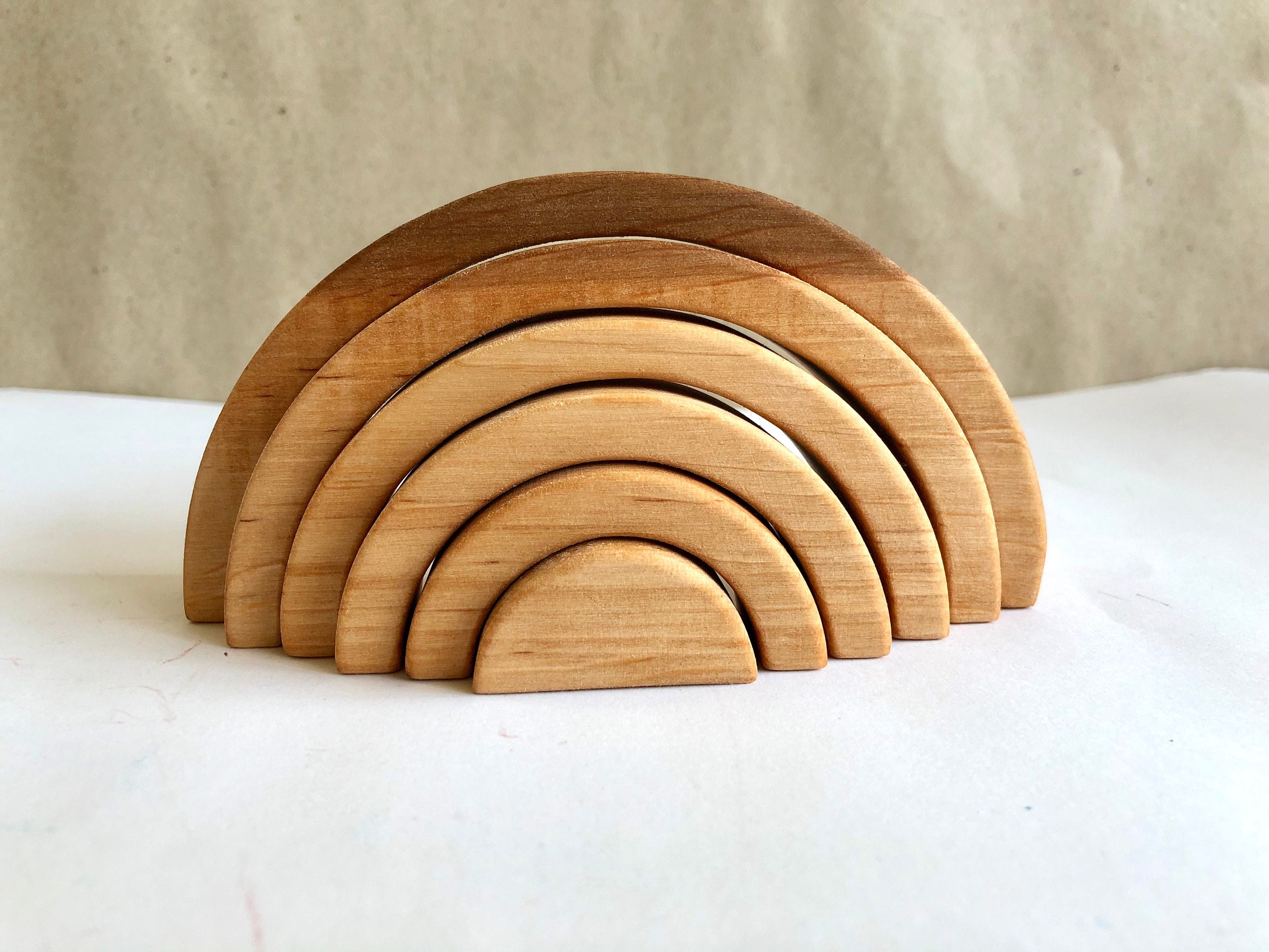 Wooden Rainbow Stacker Waldorf & Montessori Toy - Etsy