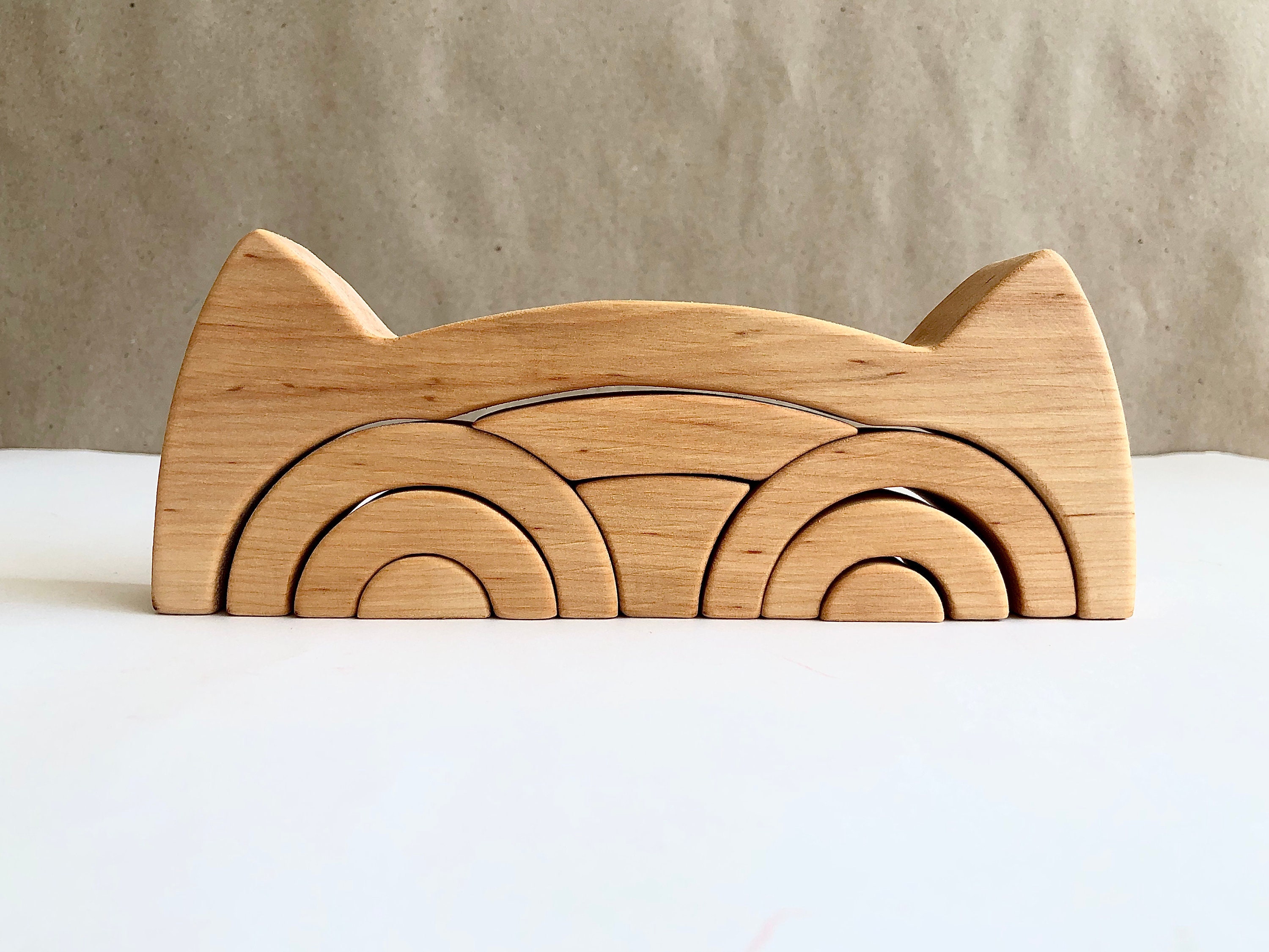 Wooden Pyramid Stacker - Cat main image 1