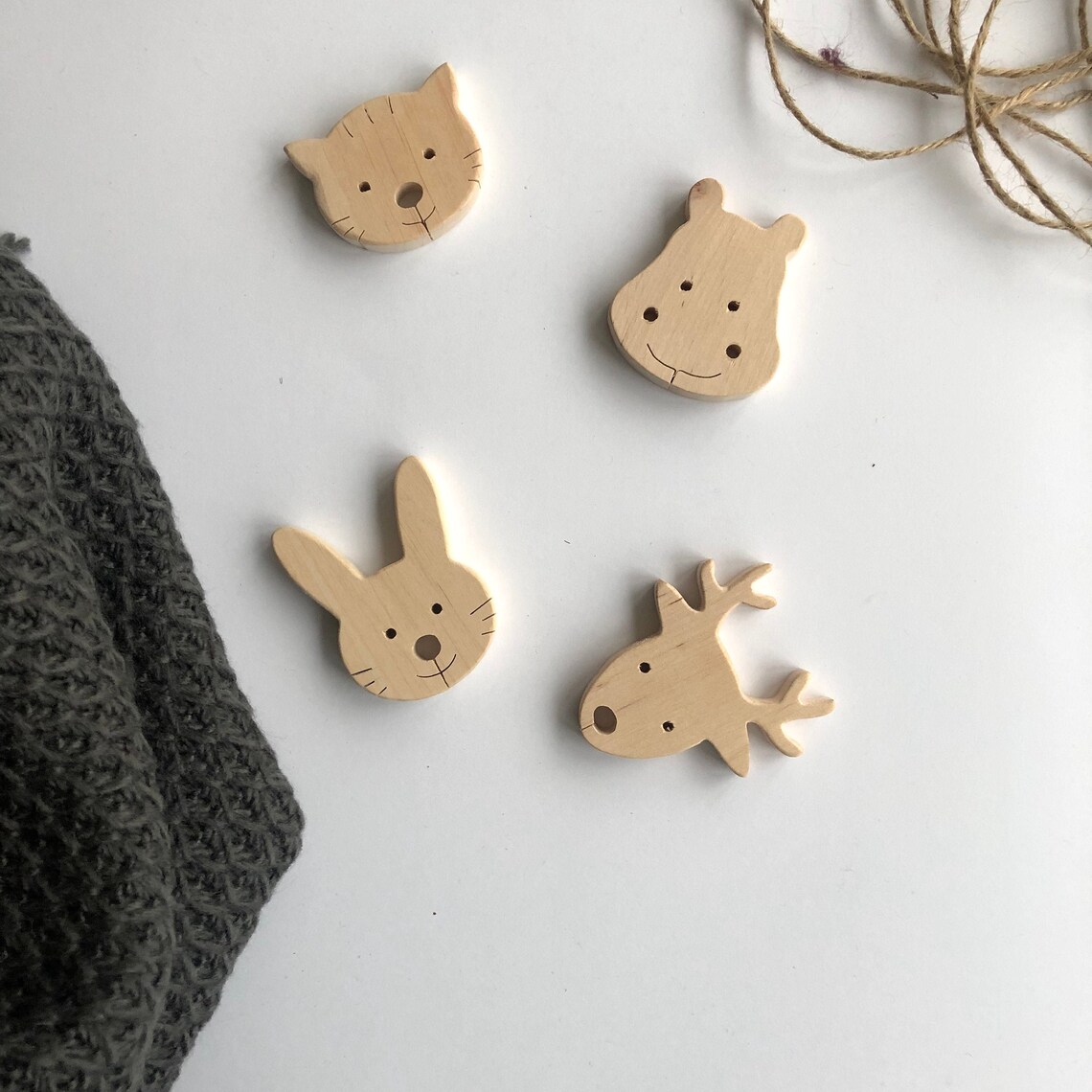 Wooden Set of 8 Animal Magnets for Kids Funny Animal Fridge | Etsy