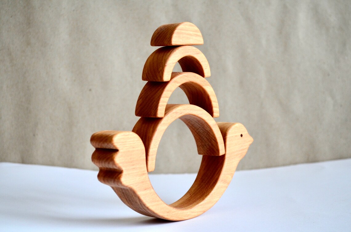 Wooden Balance Bird Toddler Toy Personalized Educational Arch Etsy