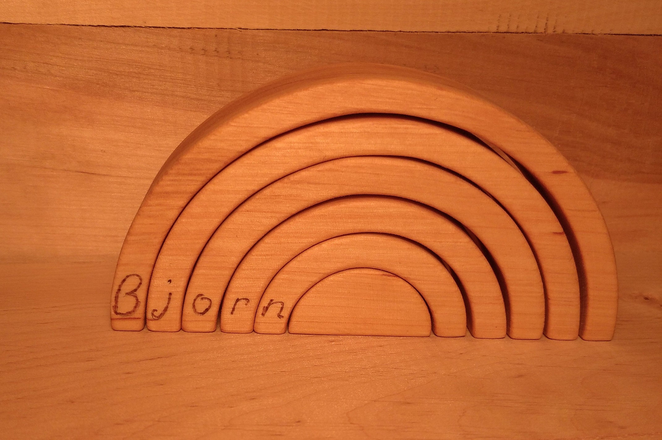 Wooden Rainbow Stacker Waldorf & Montessori Toy - Etsy