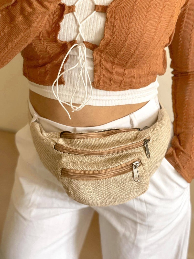 Handmade Bumbag Money Belt Fanny Pack for Unisex in Sand Etsy