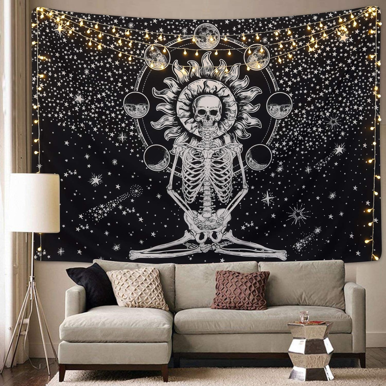 Cool Skull Tapestry Skeleton Tapestries for bedroom and Etsy