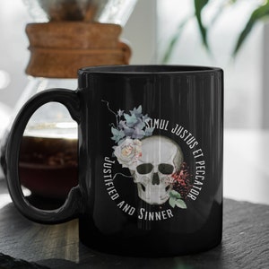 Simul Justus Et Peccator (11/15oz Black & White Mug)