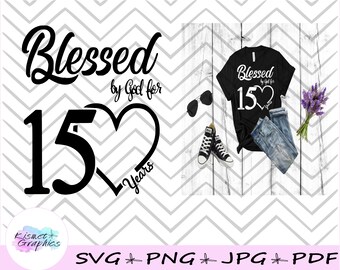 Digitale Datei "Von Gott seit 15 Jahren gesegnet"