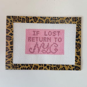 Luggage Tag Needlepoint Canvas - If Lost Return to NYC