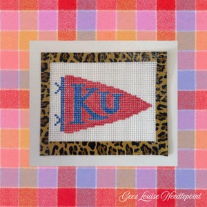 KU Pennant Needlepoint Canvas