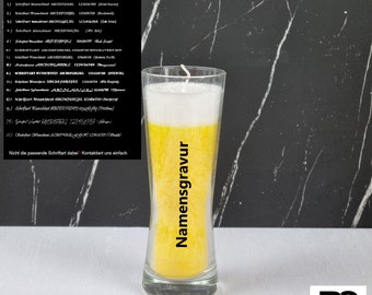 Personalisierte Kerze im Glas - Weißbierglasoptik